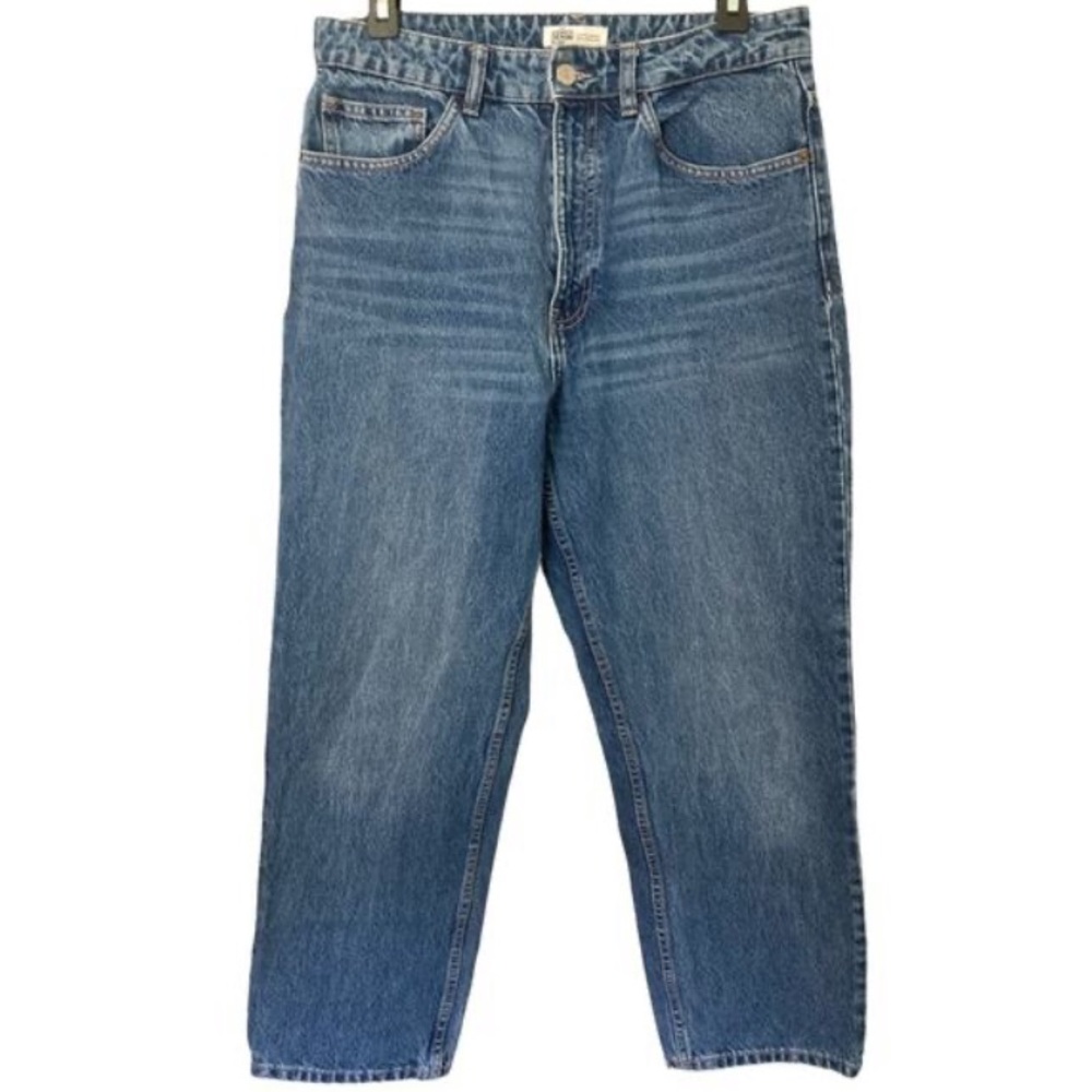 Zara Boyfriend Jeans Washed Blue size US 8 High rise Cotton